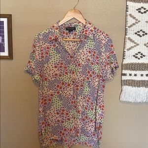 Flowy floral collared shirt
